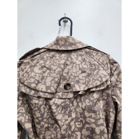 Anthropologie Daughters of the Liberation Womens Trench Coat 4 Tan Animal Print - Picture 12 of 13